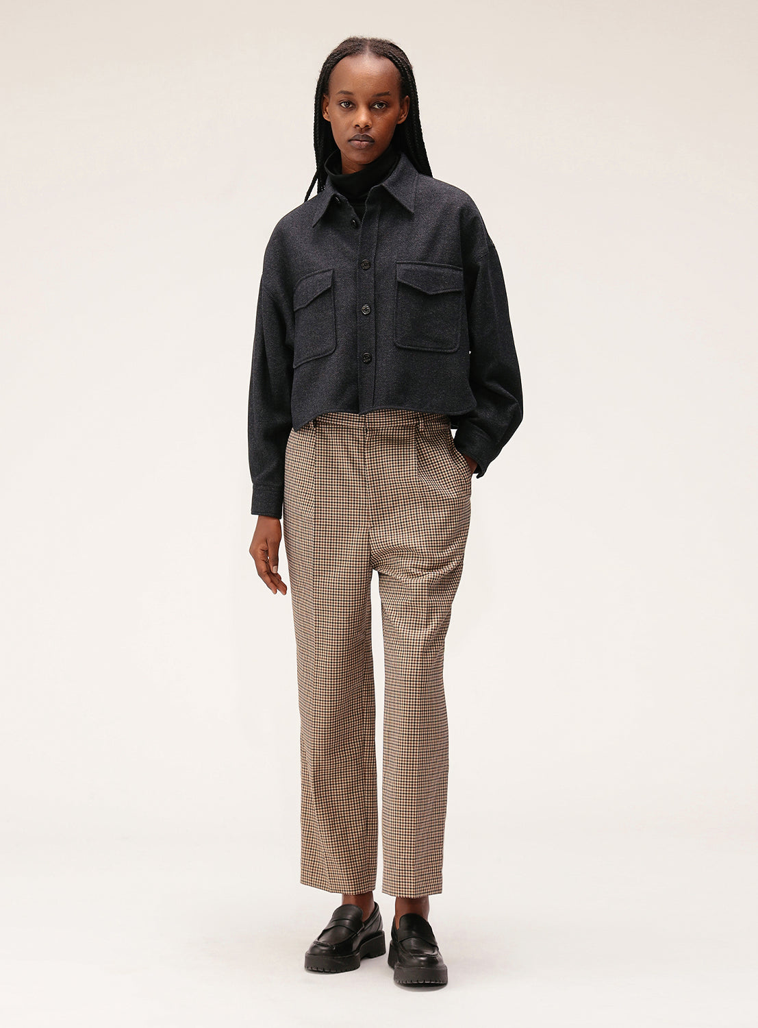 Short Herringbone CPO Jacket