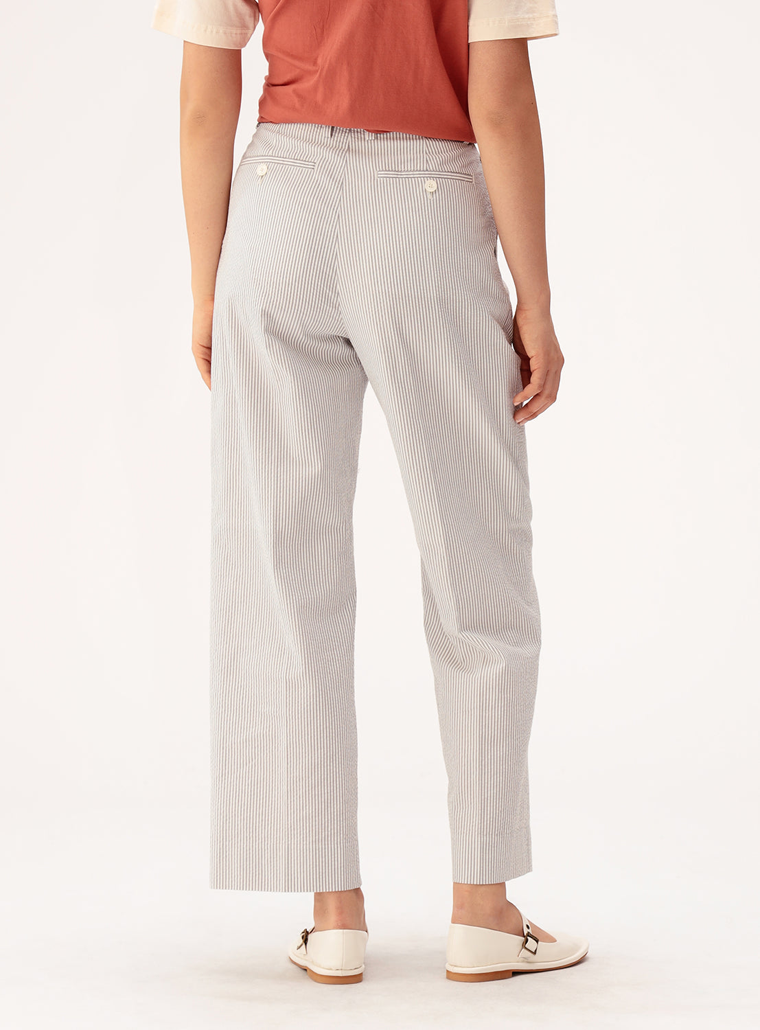 Relaxed Fit Seersucker Slacks