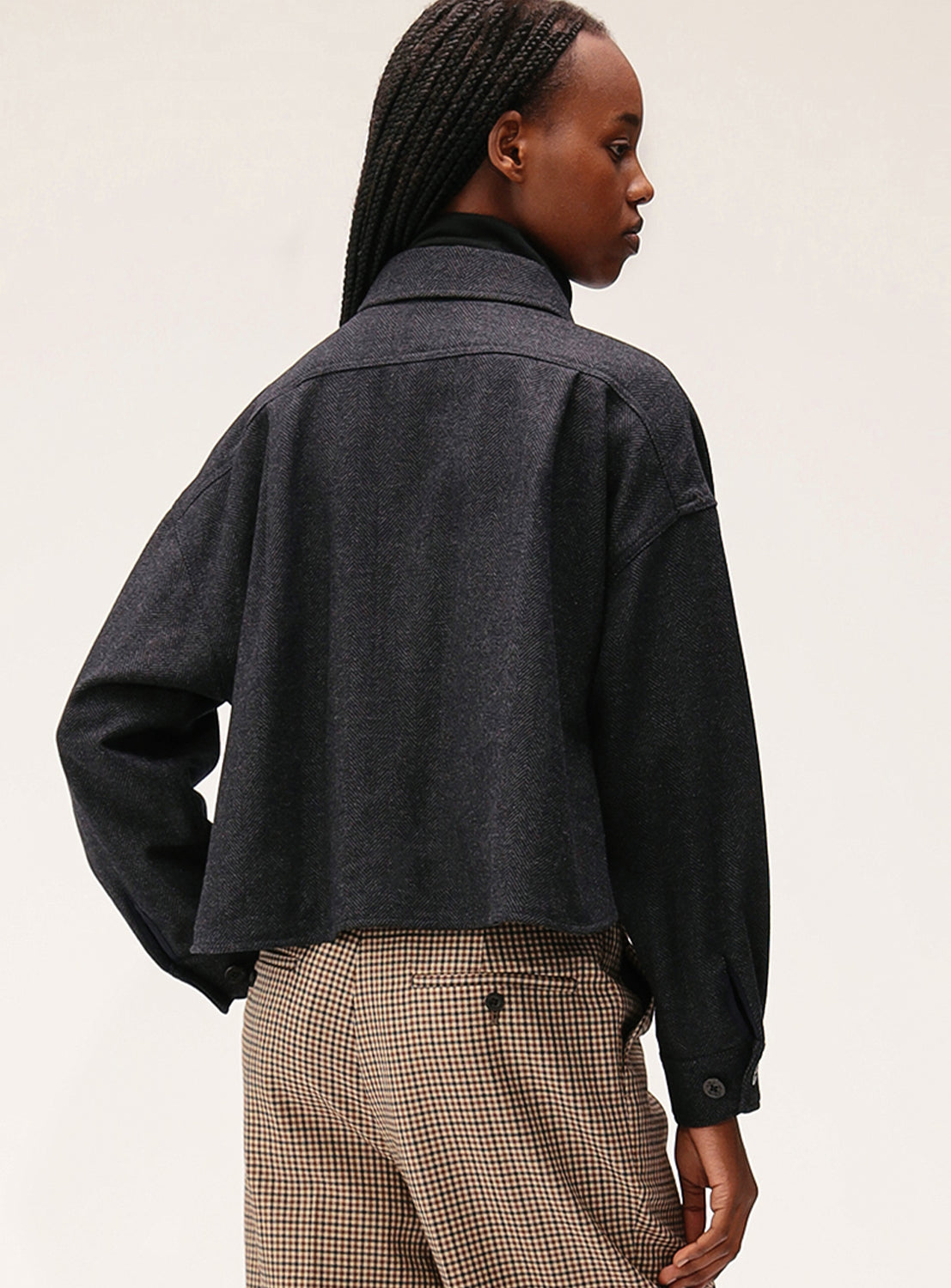 Short Herringbone CPO Jacket