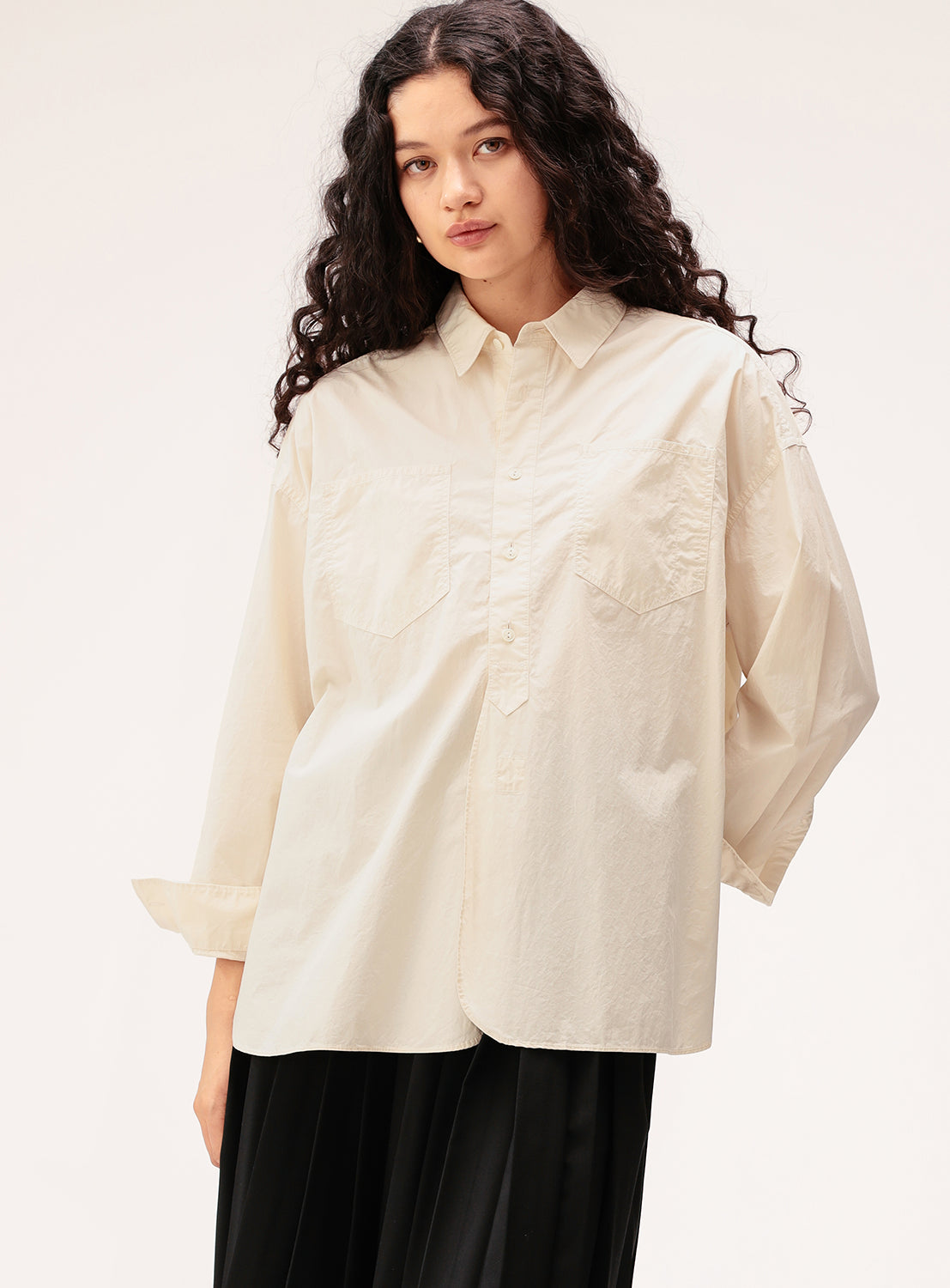 Oversized Typewriter Fabric Work Shirt