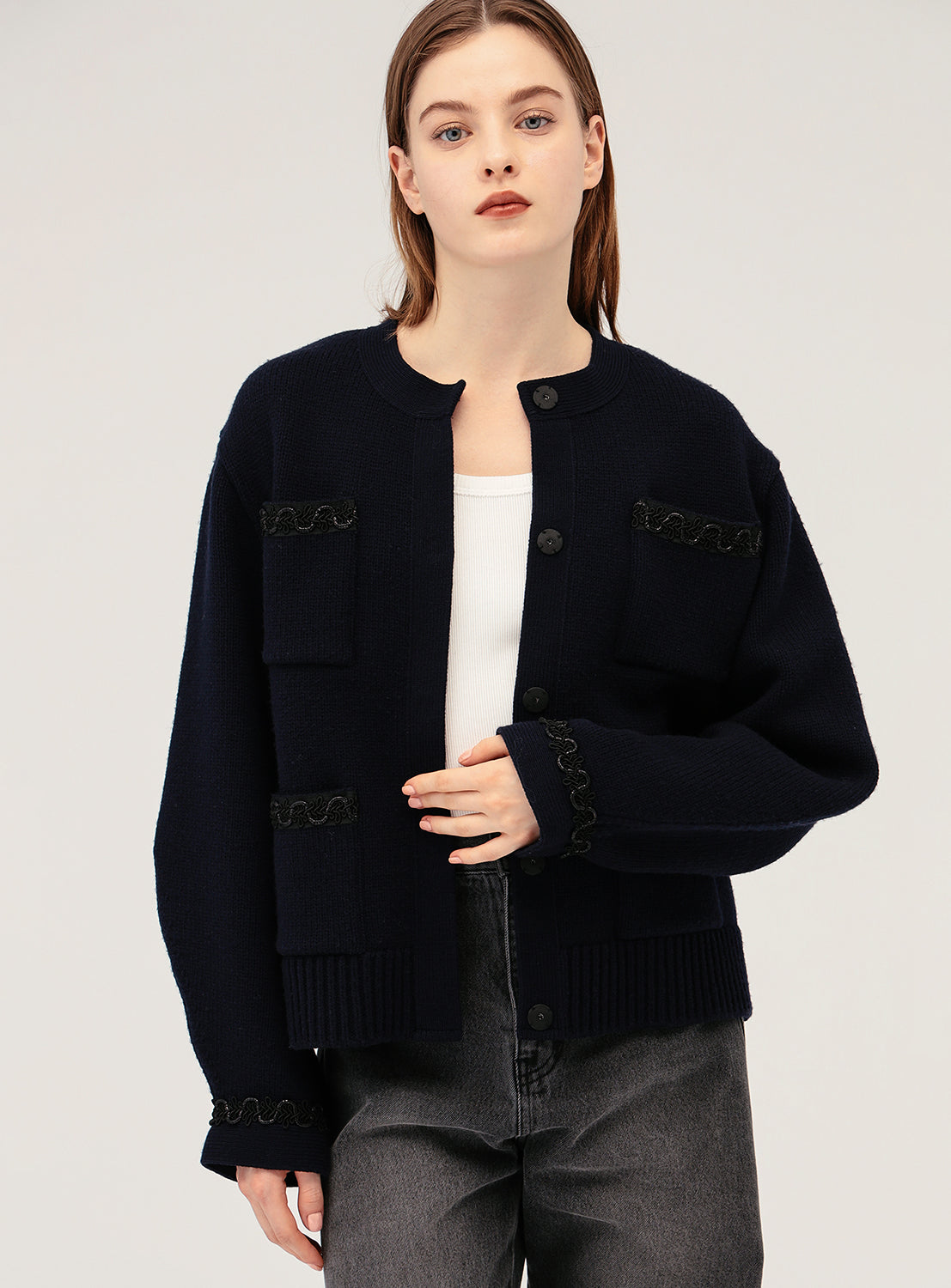 3 Gauge Wool Jacket Cardigan