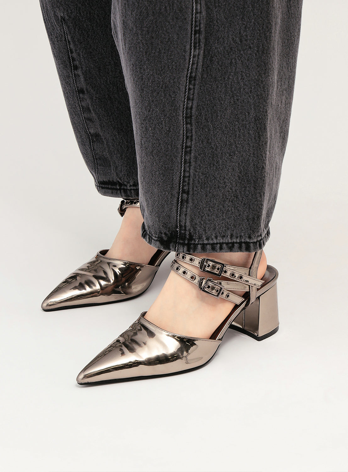 Double Belt Heel Pumps