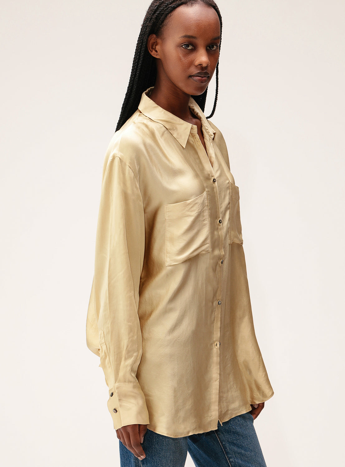 Fukugi Gold Silk Blouse