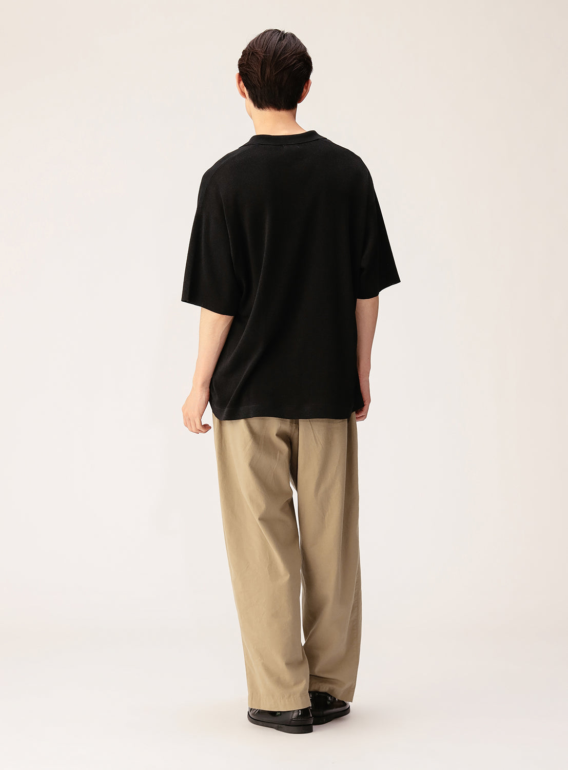 Washi Paper Open Collar Short Sleeve Shirt