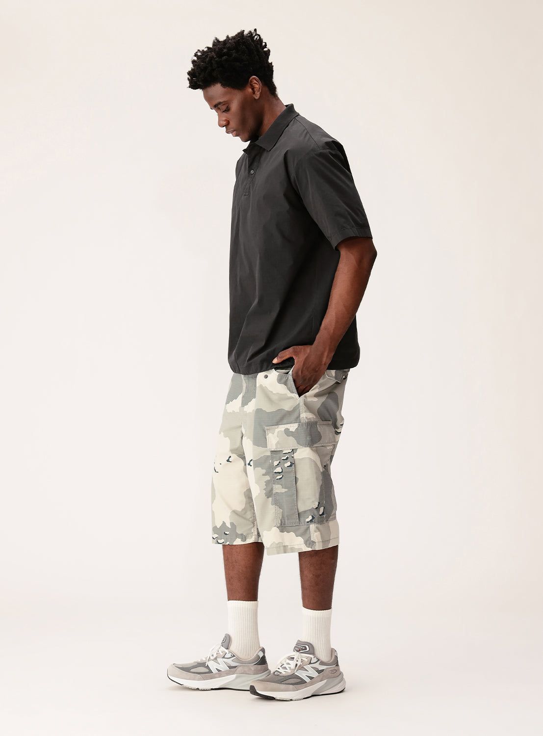 Crisp Woven Wide Fit Polo Shirt