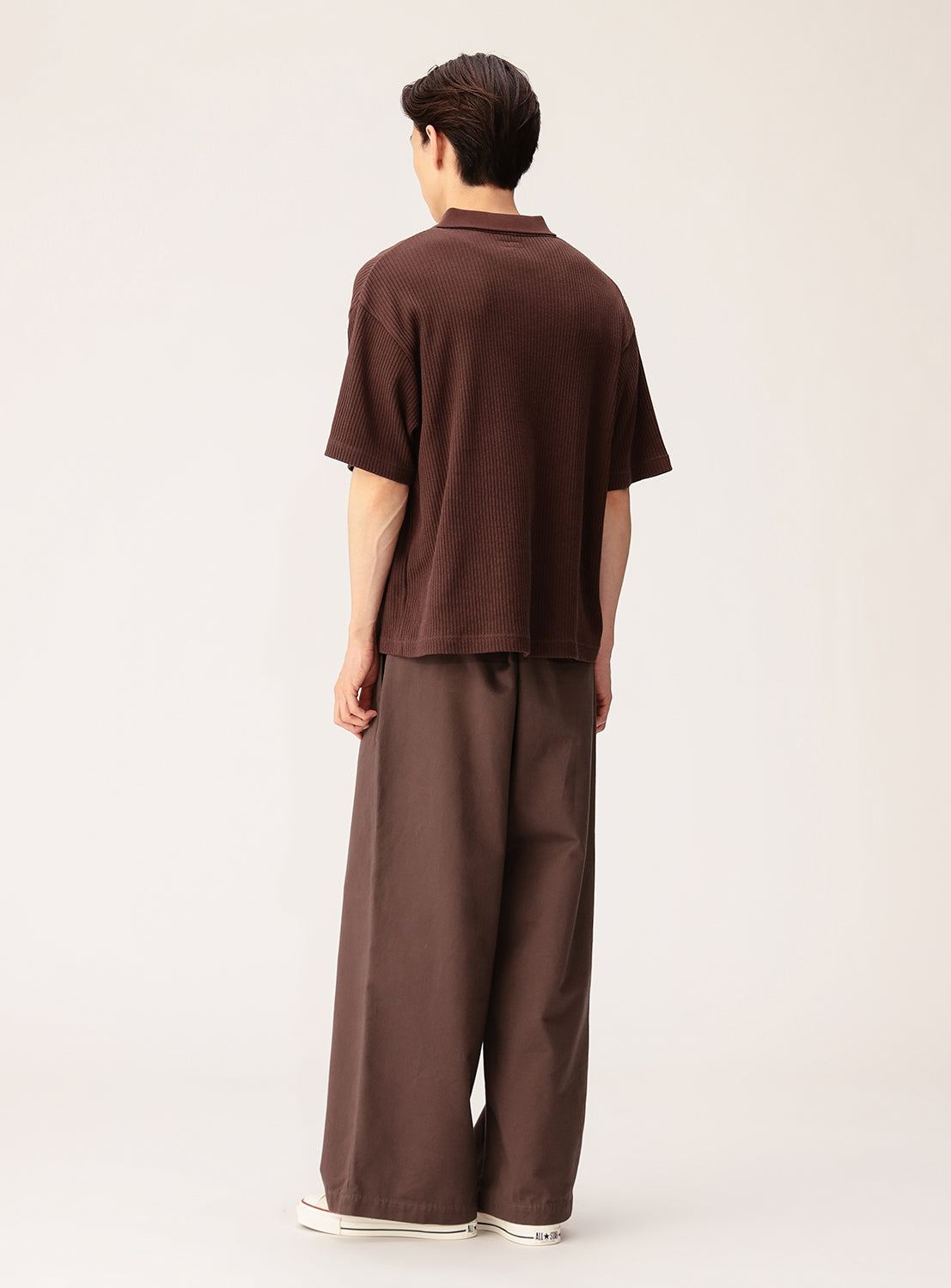 Short Ribbed Polo Shirt
