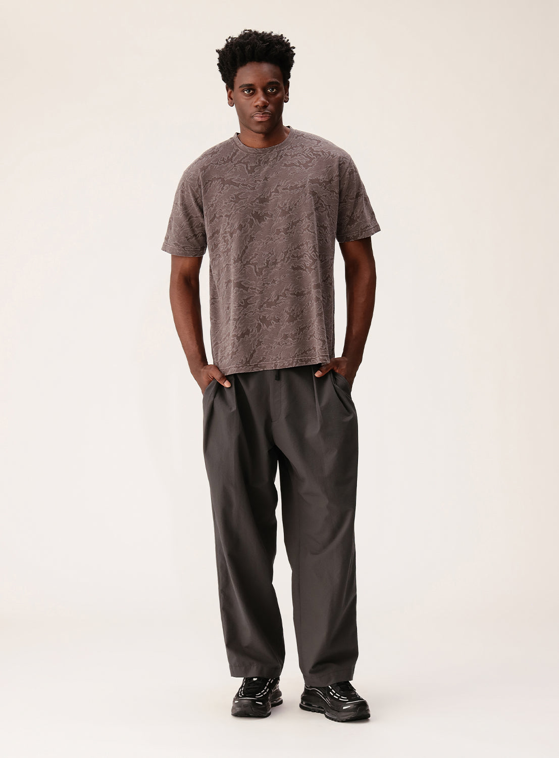 Relaxed Fit Camouflage Jacquard T-Shirt