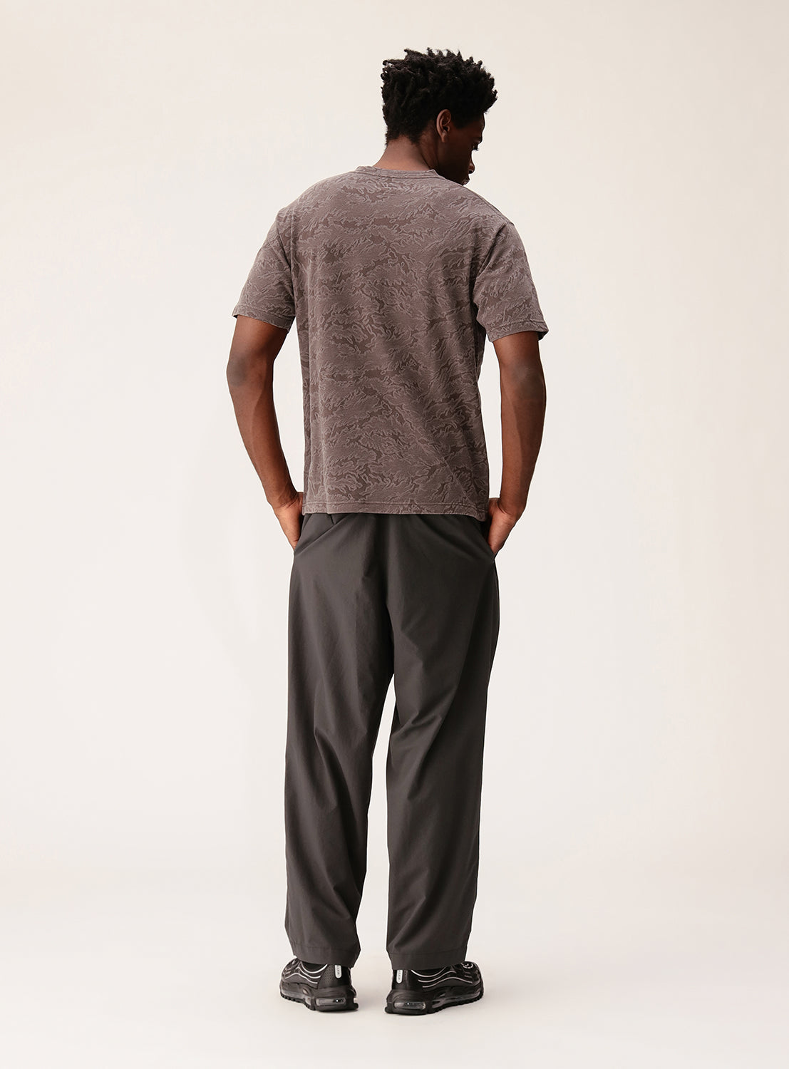 Relaxed Fit Camouflage Jacquard T-Shirt