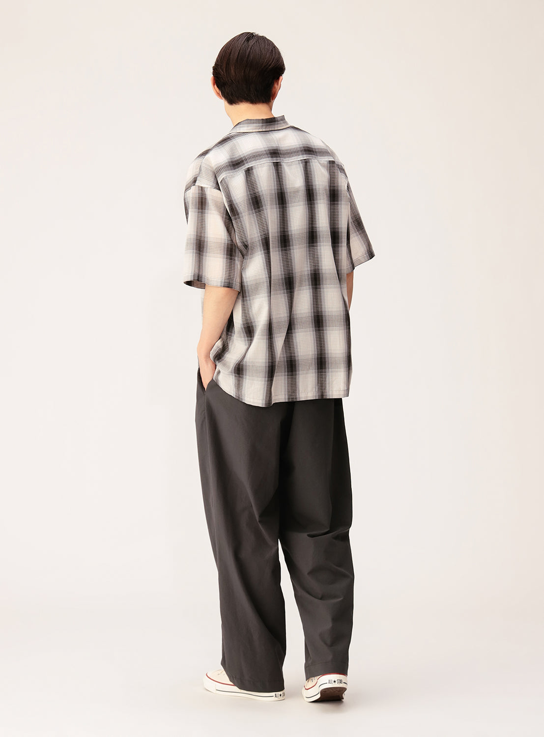 Relaxed Fit Ombre Check Mini Regular Collar Shirt