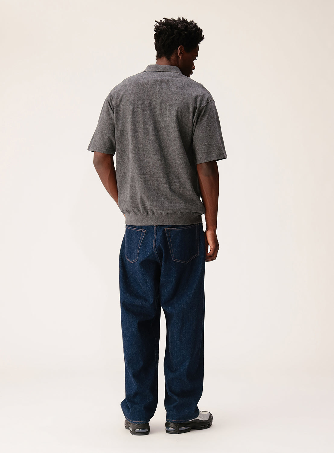 Wide Fit Mesh Border Polo Shirt