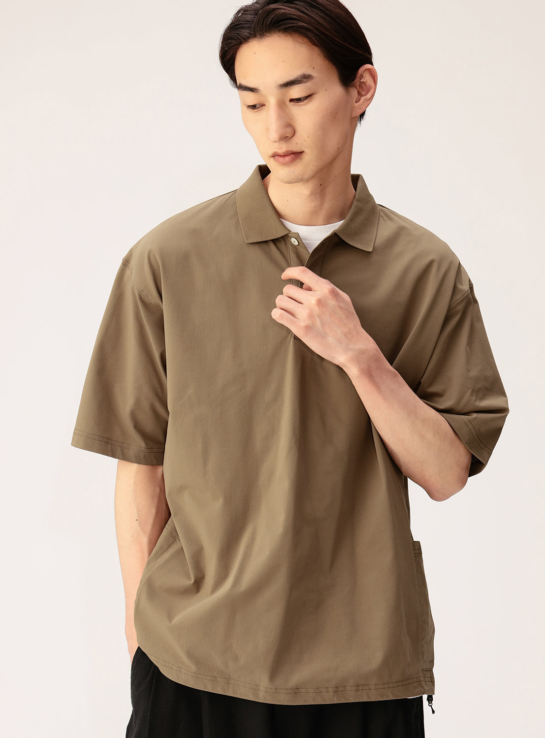 Wide Fit Side Pocket Tech Polo Shirt