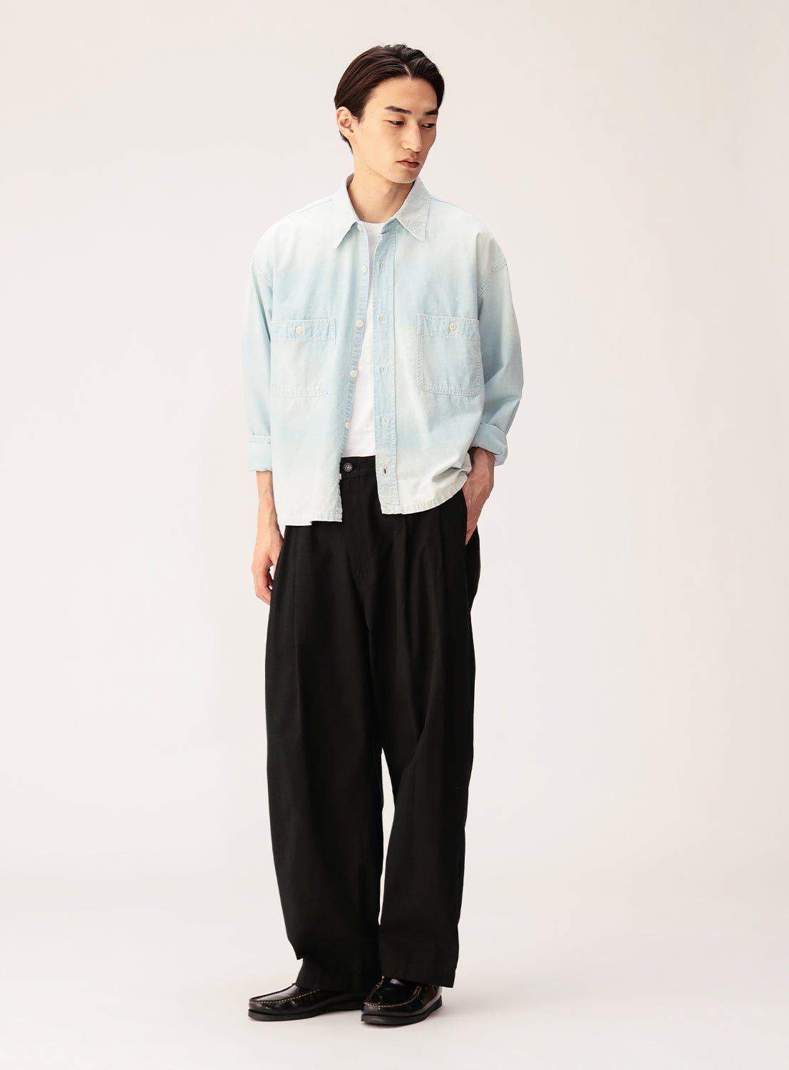 Distressed Chambray Shirt