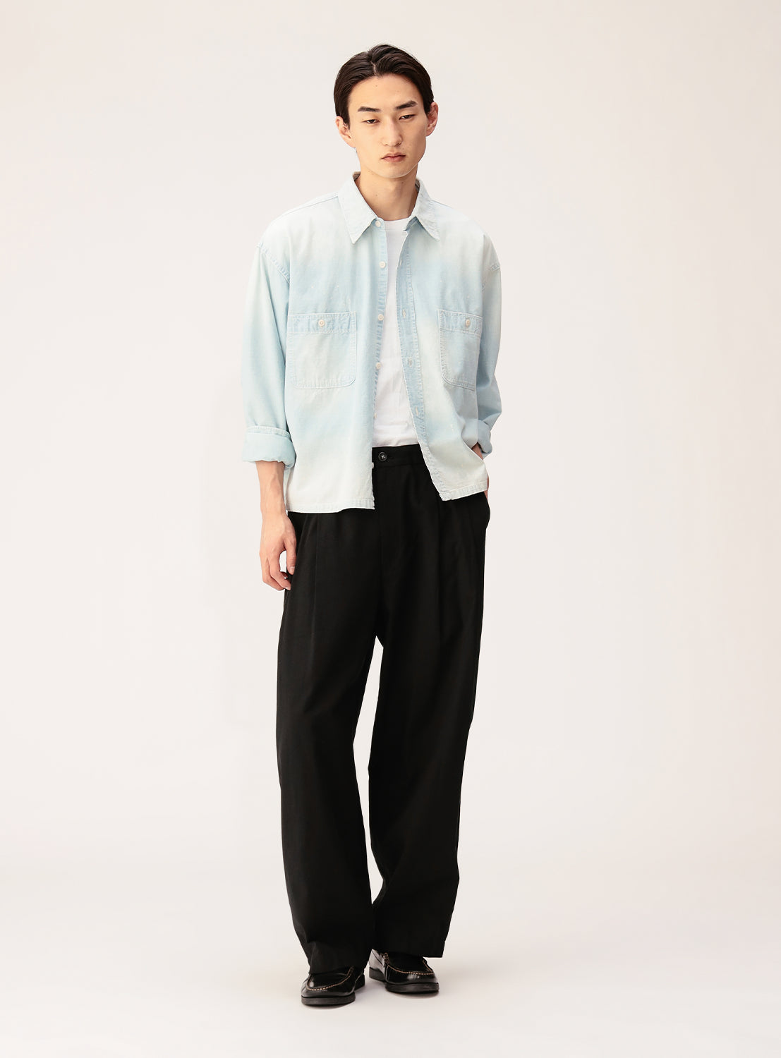 Distressed Chambray Shirt