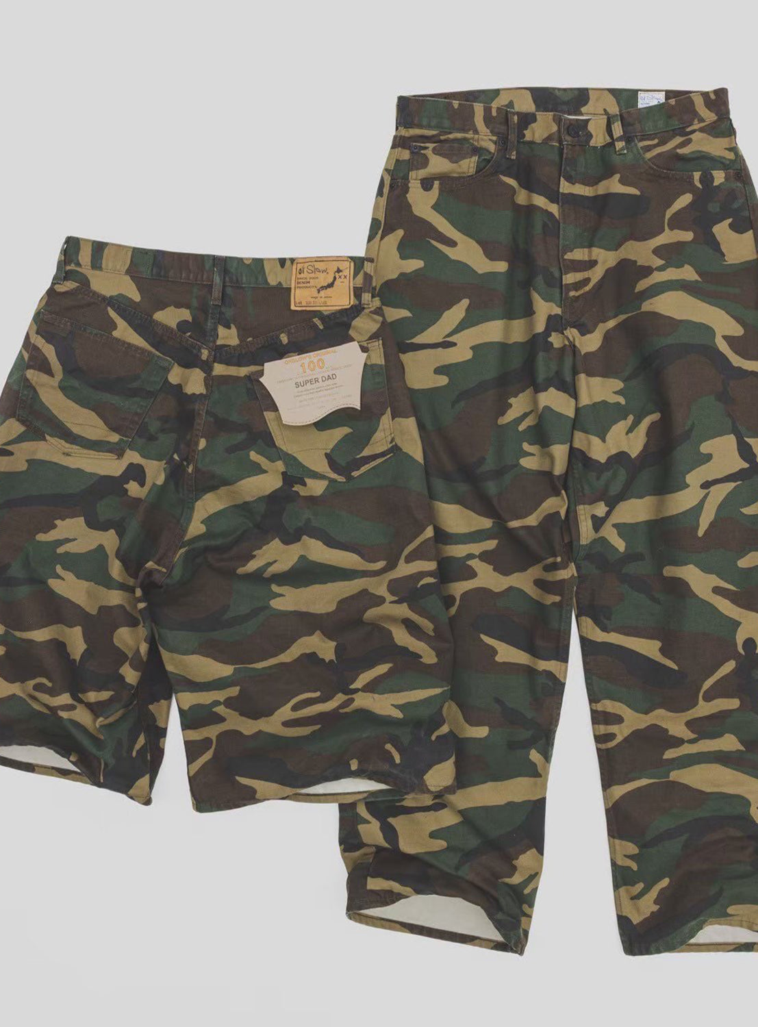 【限定】orSlow × BEAMS カモ柄 スーパーダッドパンツ