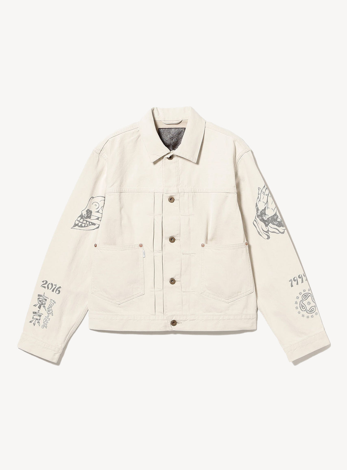Tattoo Flash Print Denim Jacket