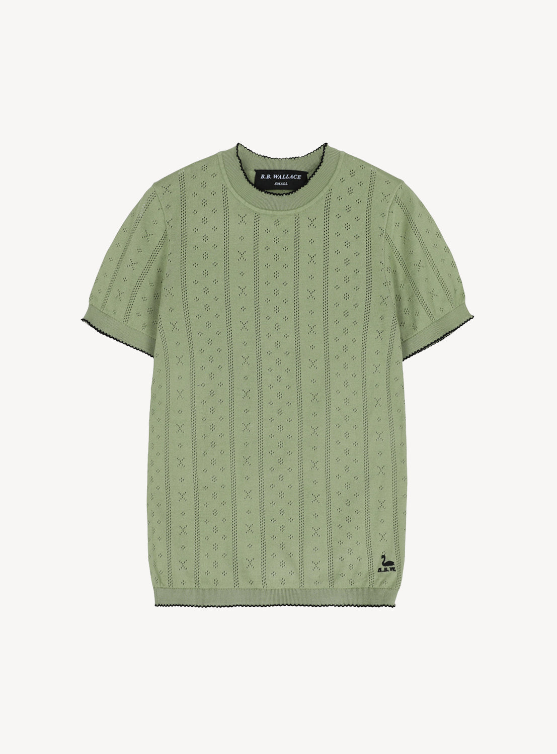 Green textured t-shirt on a white background