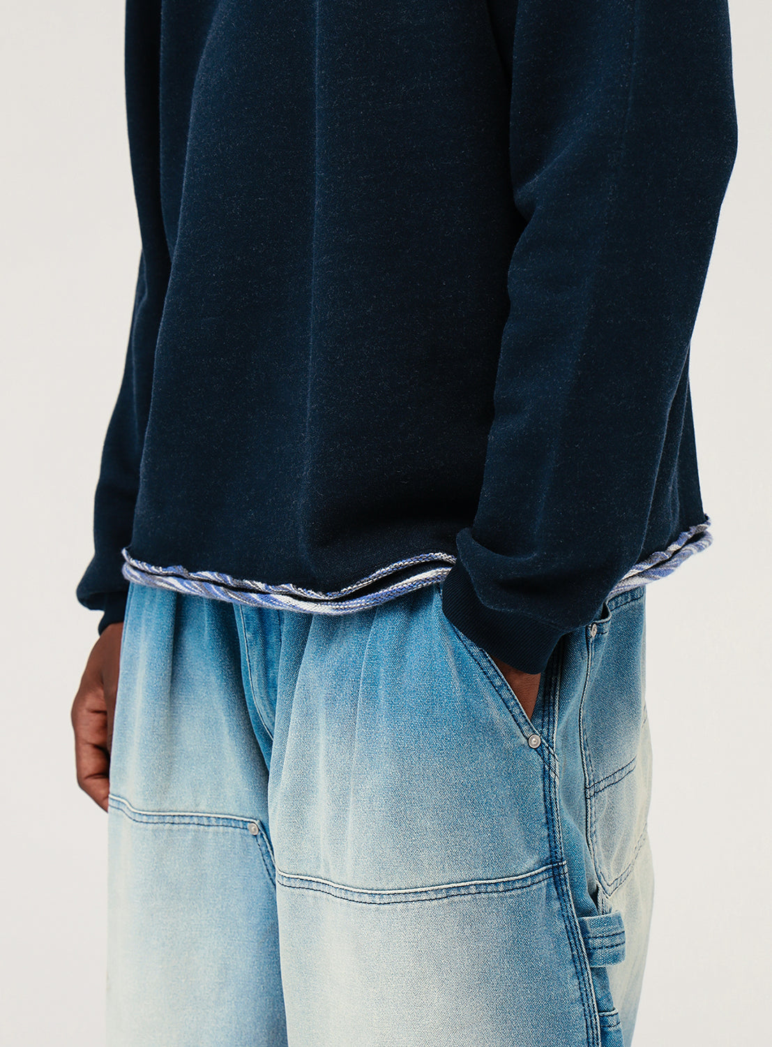 Kasuri Crew Neck Sweatshirt