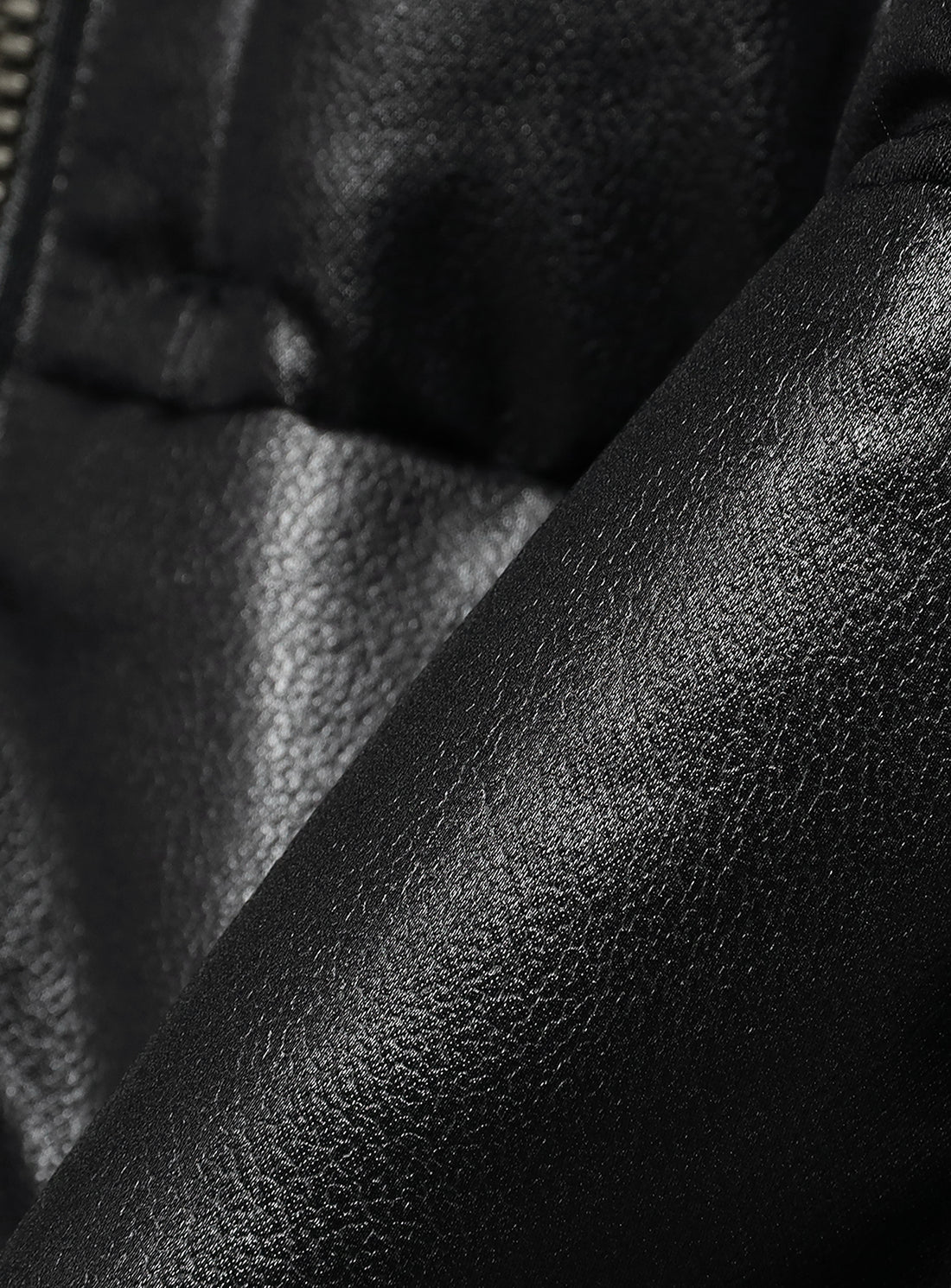 Leather Look Down Jacket