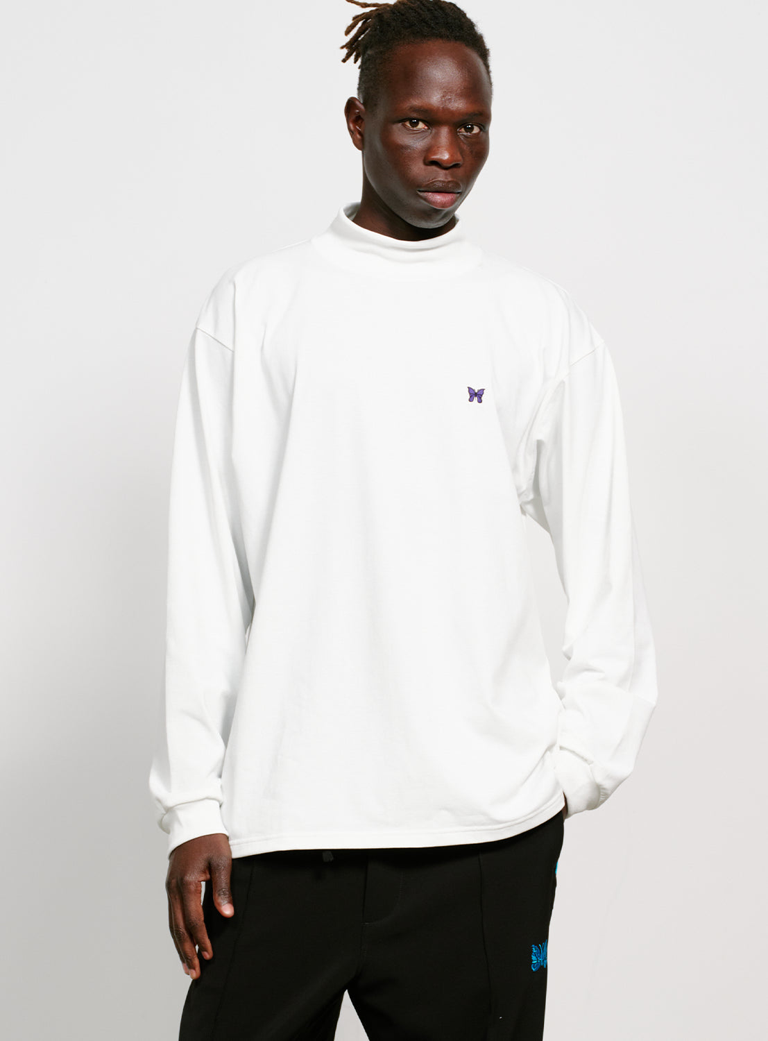 Long Sleeve Mock Neck Poly Jersey Tee