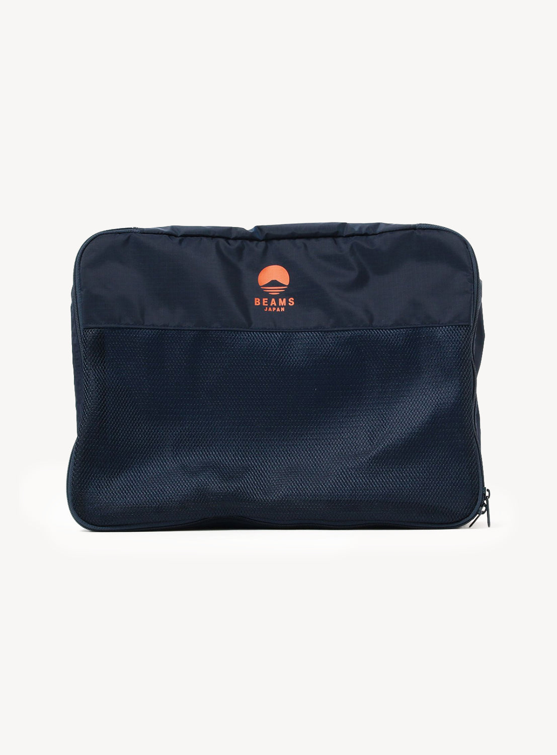 Black pouch with a brand logo on a white background