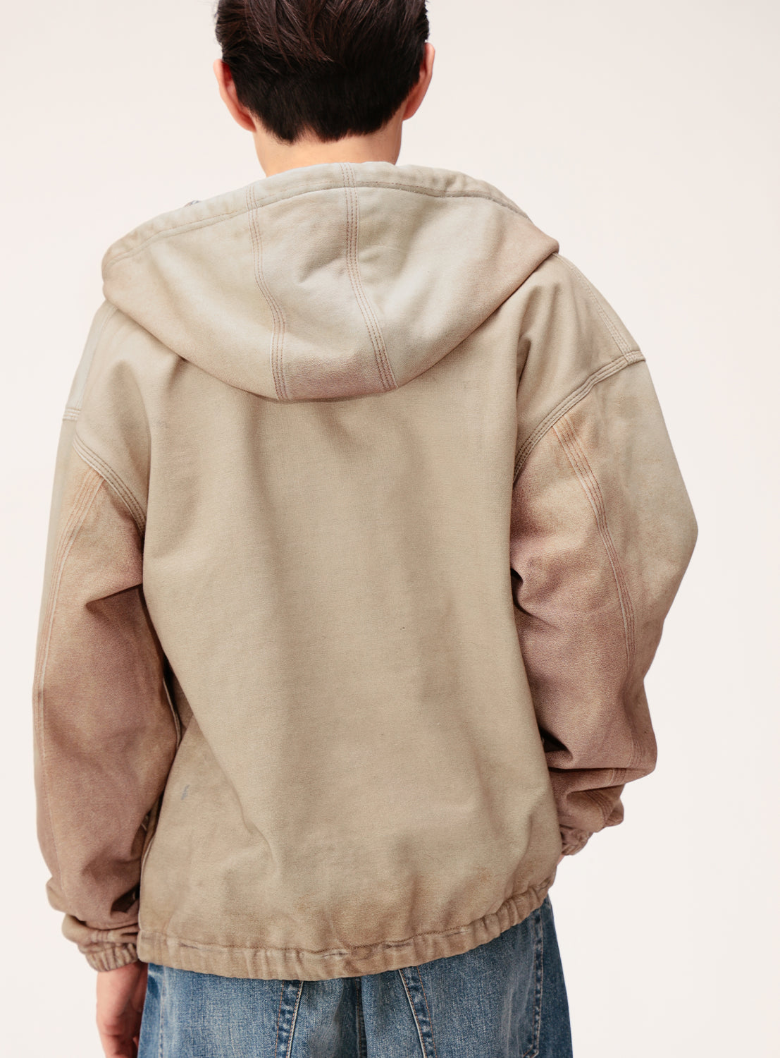 Mock Print Zip Hoodie