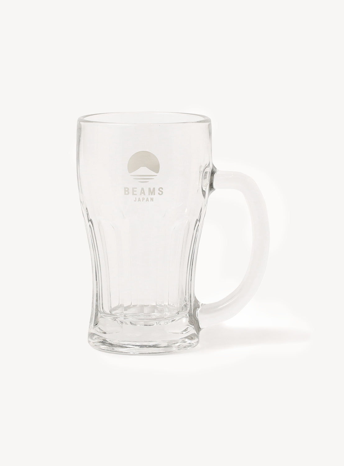 Clear beer mug on a white background