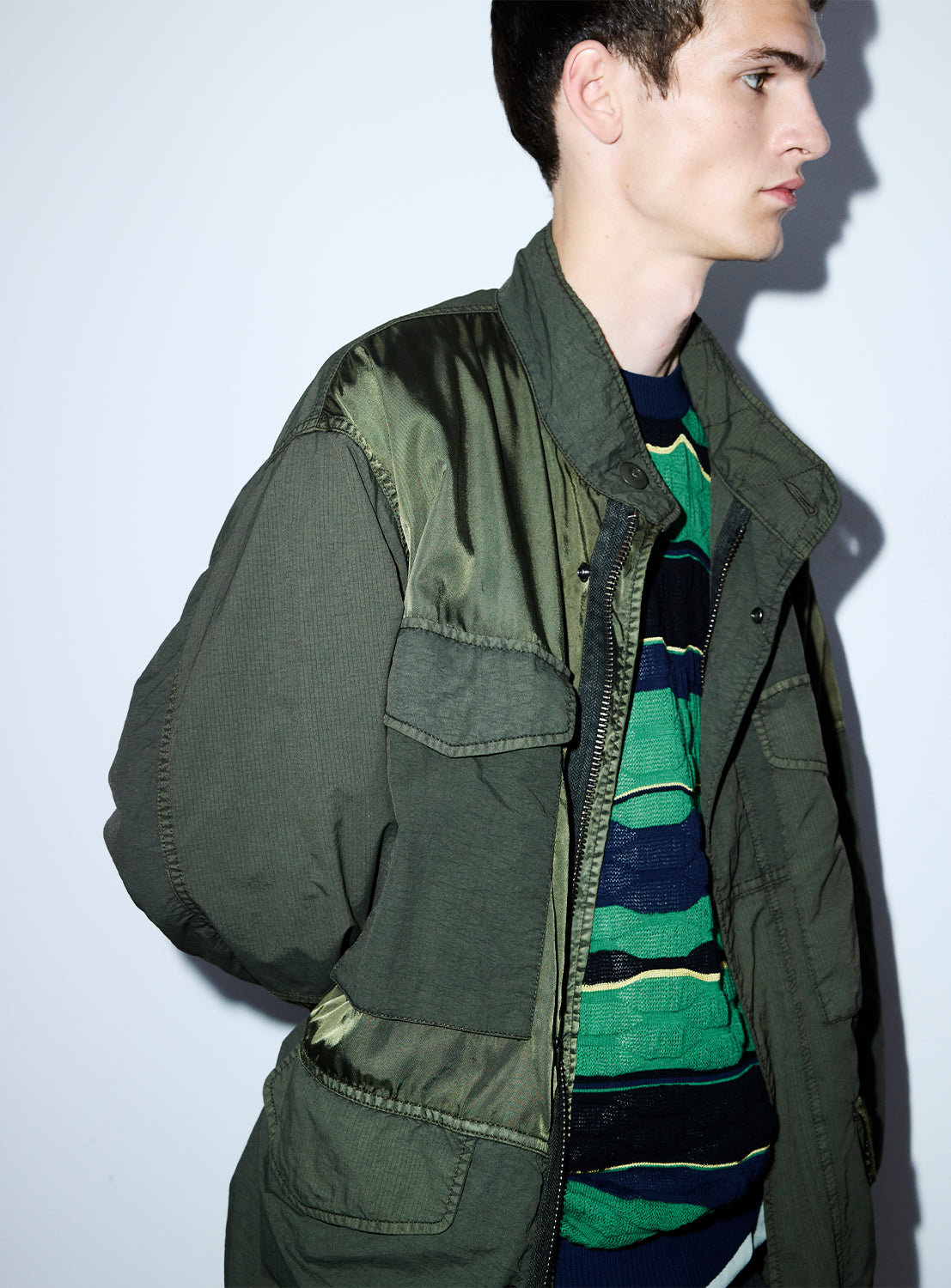 Multi-Fabric Garment-Dyed M-65 Jacket