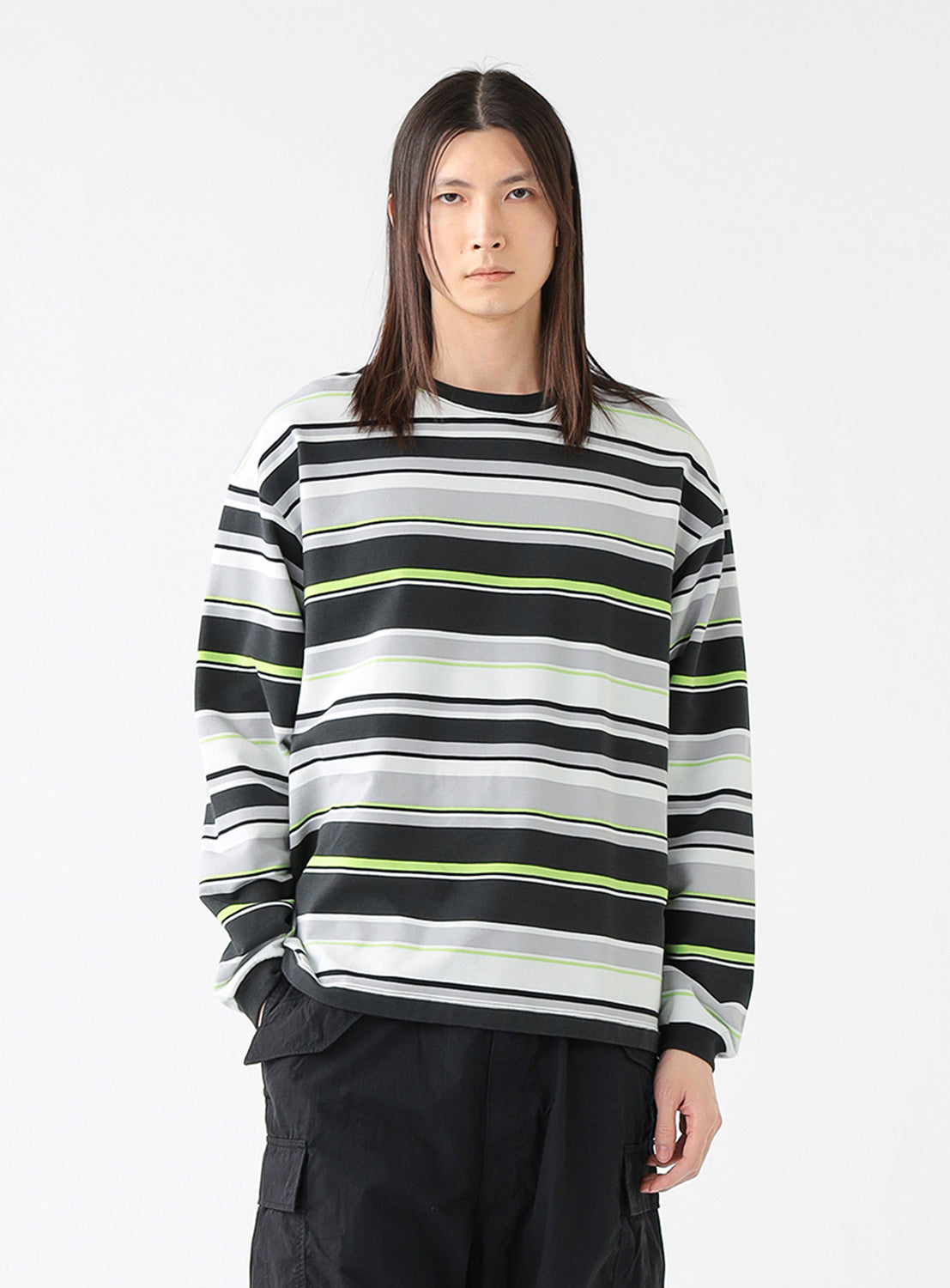Multi Border Long Sleeve T-Shirt Multi Border Long Sleeve T-Shirt