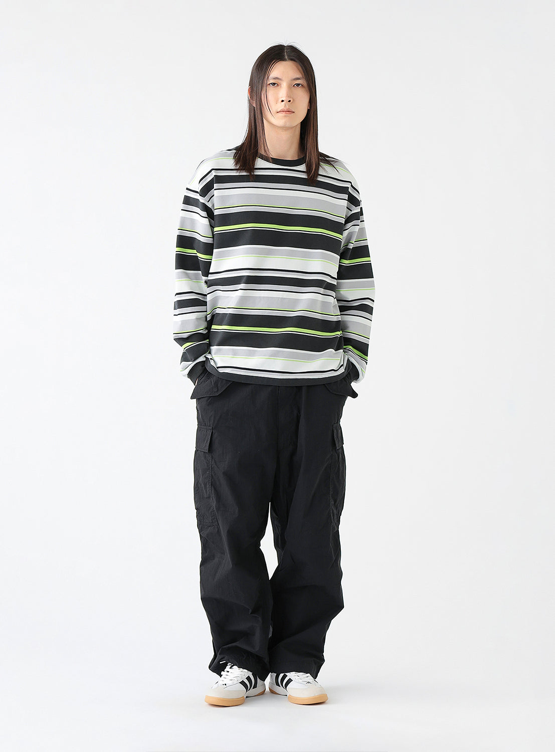 Multi Border Long Sleeve T-Shirt Multi Border Long Sleeve T-Shirt