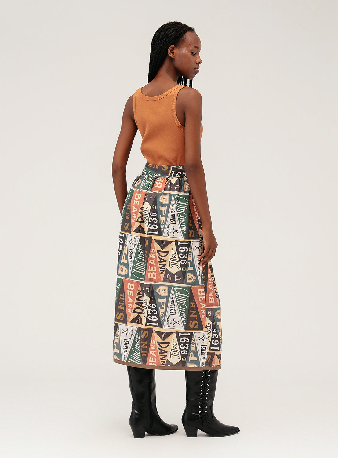 Pennant Flag Print Skirt