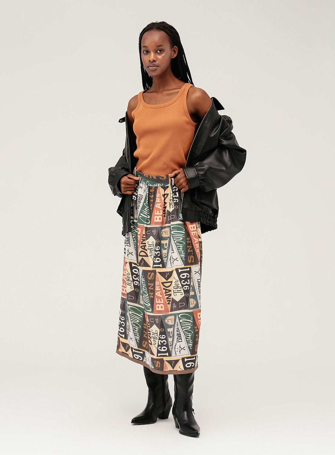 Pennant Flag Print Skirt