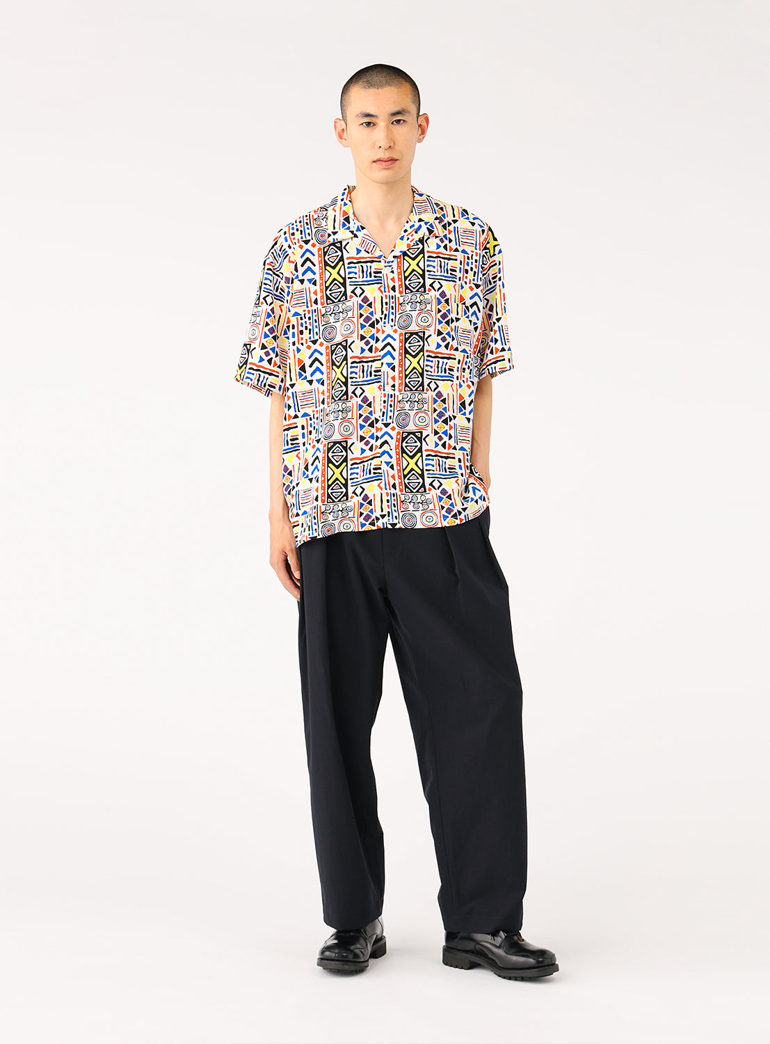 Print Open Collar Shirt Print Open Collar Shirt