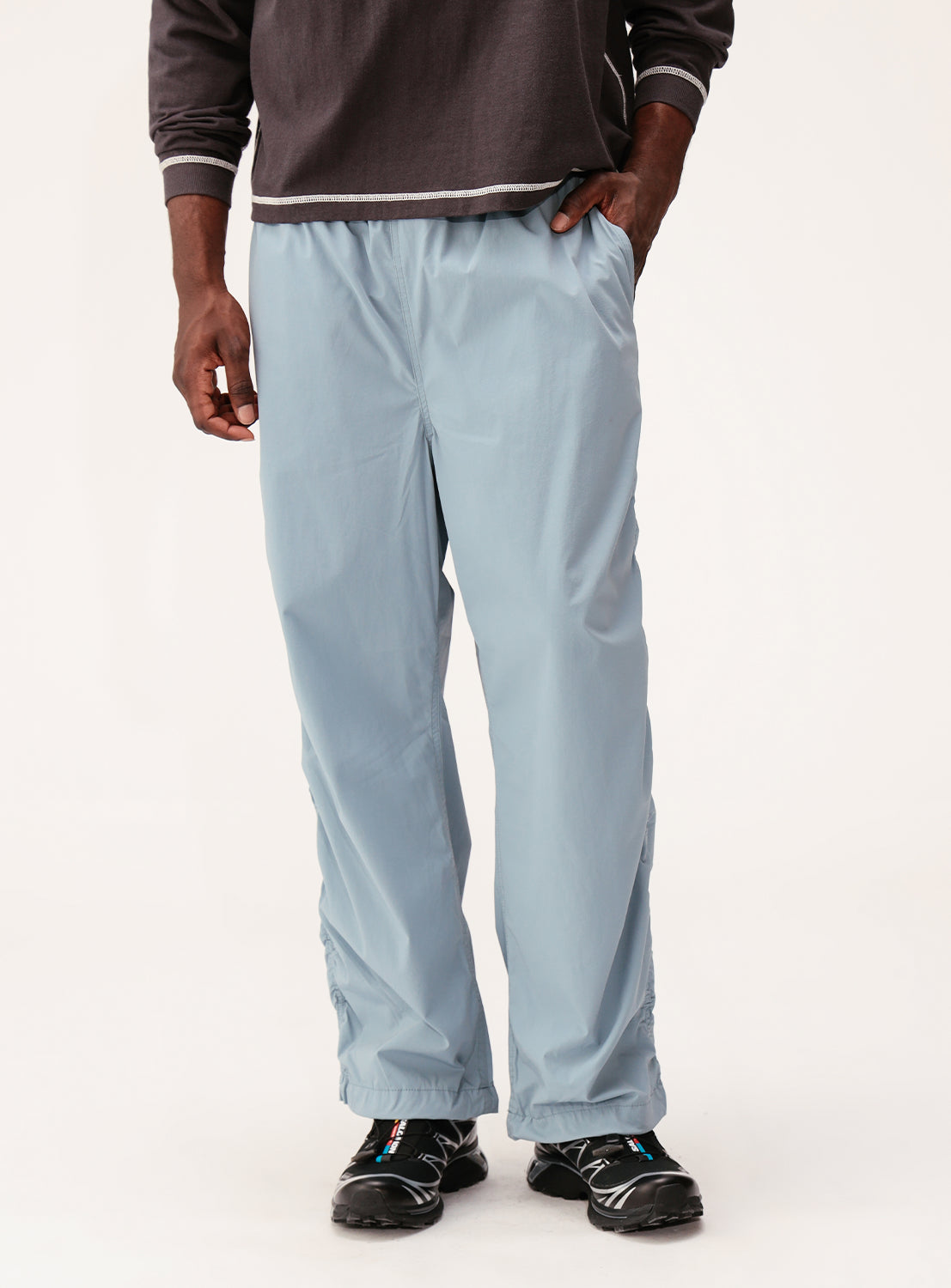 Puckered Easy Wide Straight Fit Pants