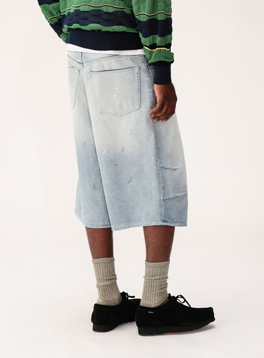 Quarter-Length Painter Denim Pants