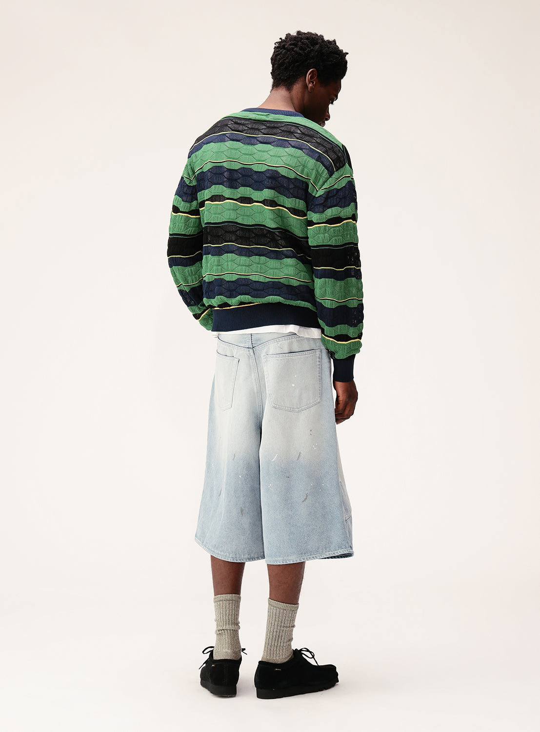 Quarter-Length Painter Denim Pants