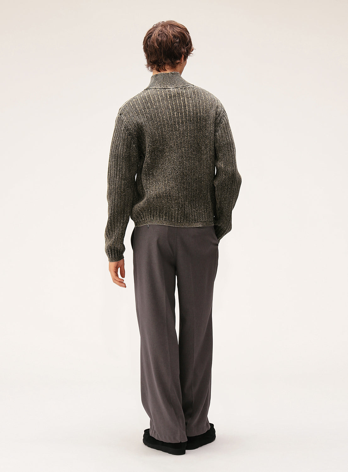 Relaxed Fit Fade Zip Knit