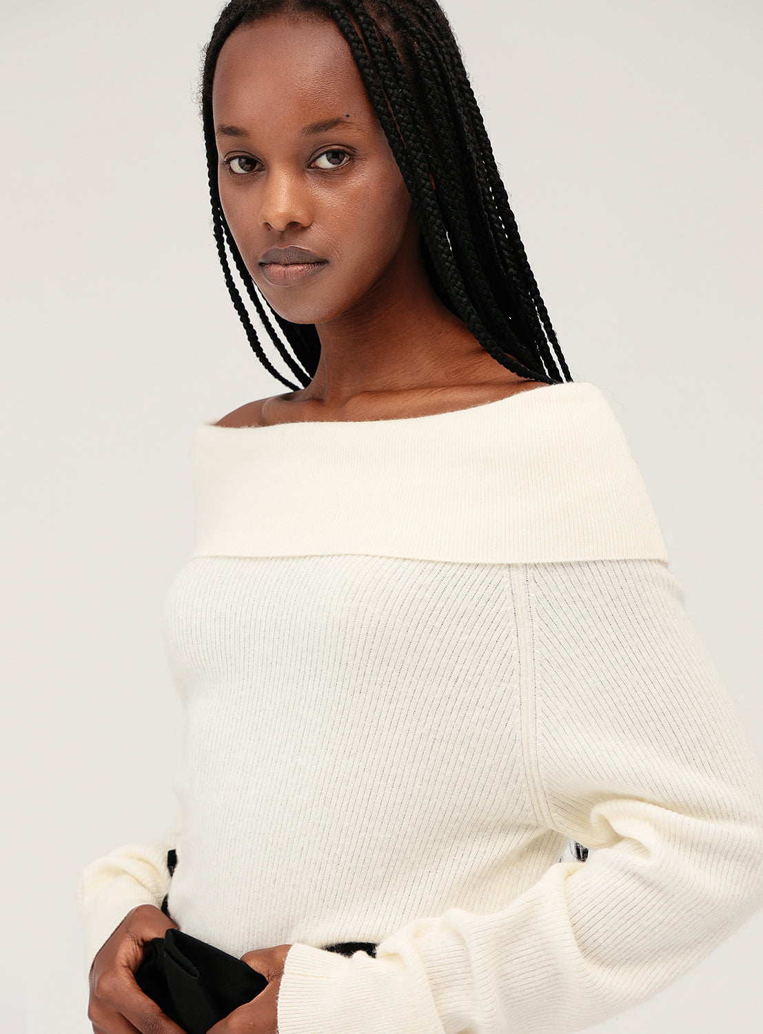 Ribbed Off The Shoulder Top