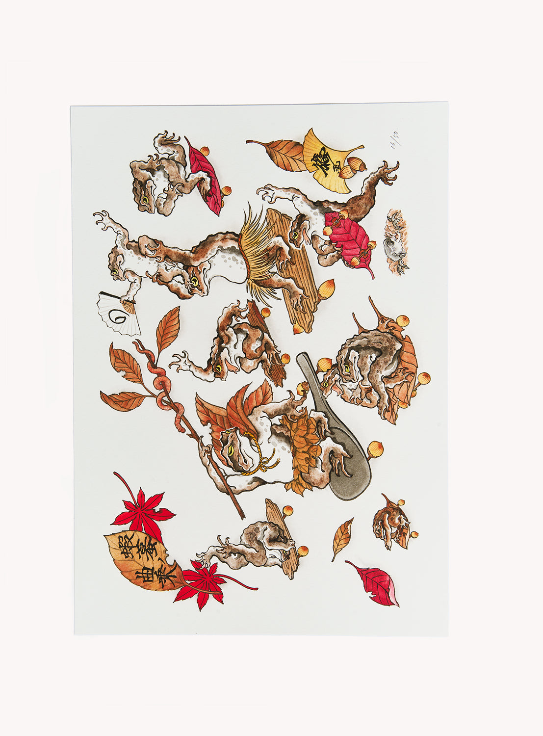 野坂横条のカエルの似顔絵