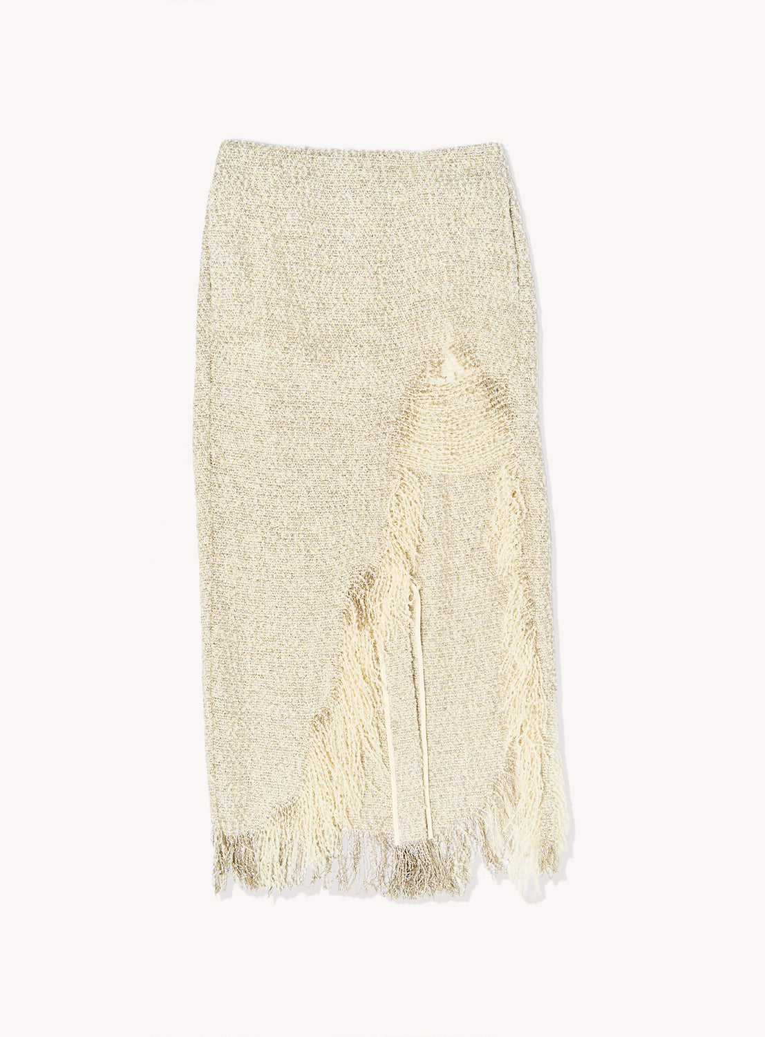 Distressed Lame Tweed Skirt