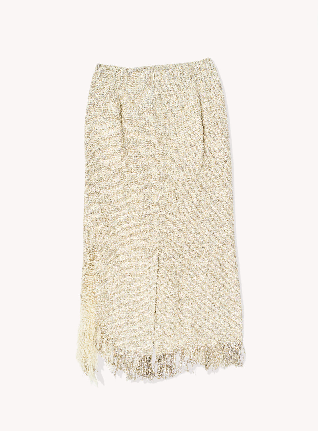 Distressed Lame Tweed Skirt