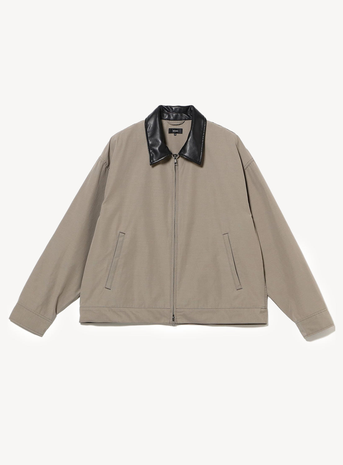 Synthetic Leather Collar Jacket