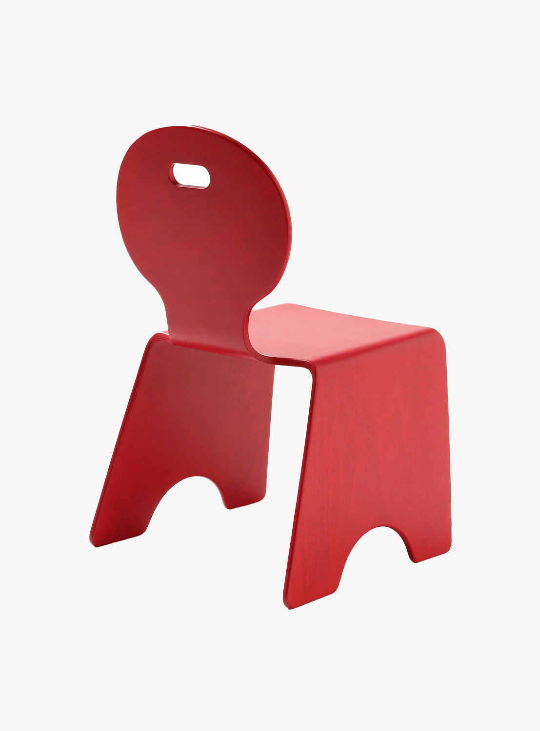 Back of red chair. 