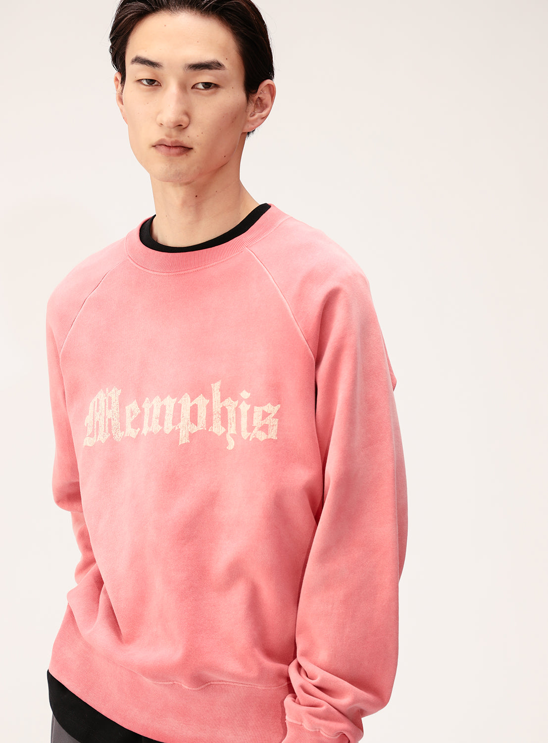 Vintage-Inspired Faded Print Relaxed Fit Sweatshirt
