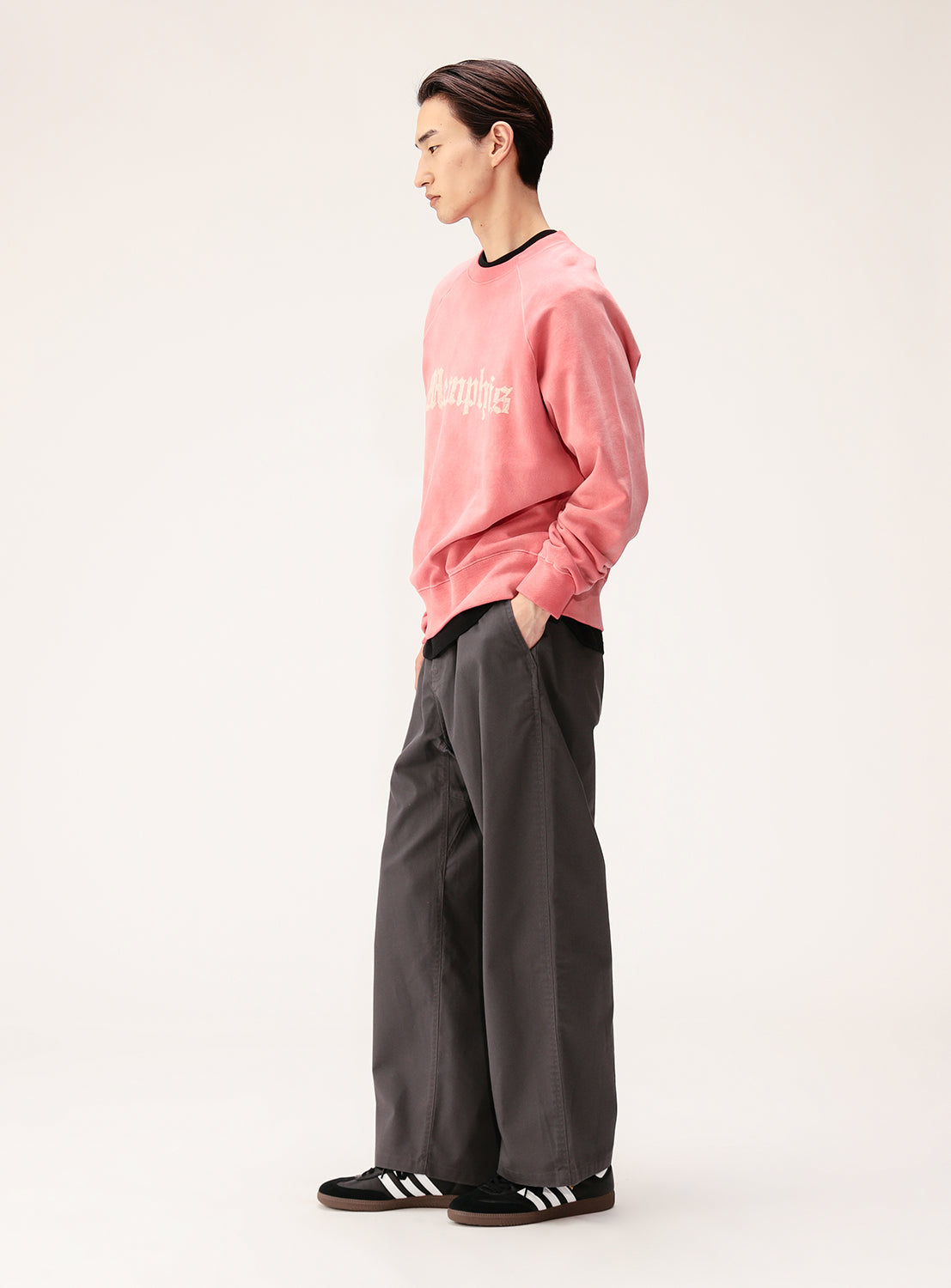 Vintage-Inspired Faded Print Relaxed Fit Sweatshirt