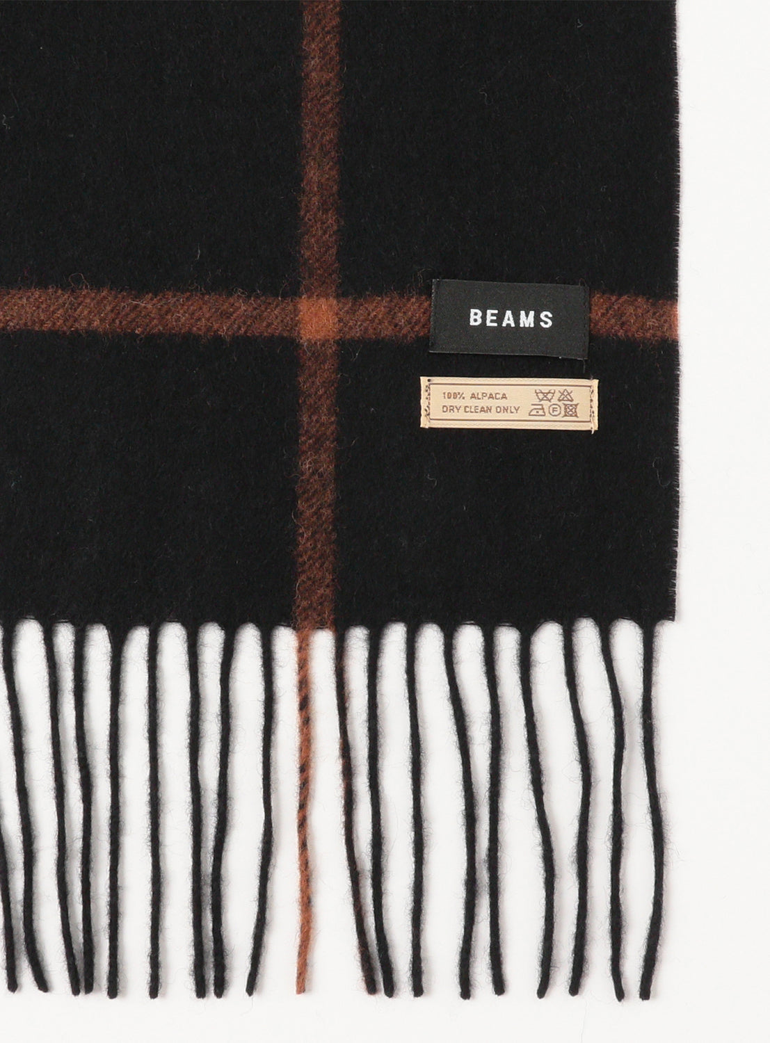 Windowpane Check Alpaca Scarf