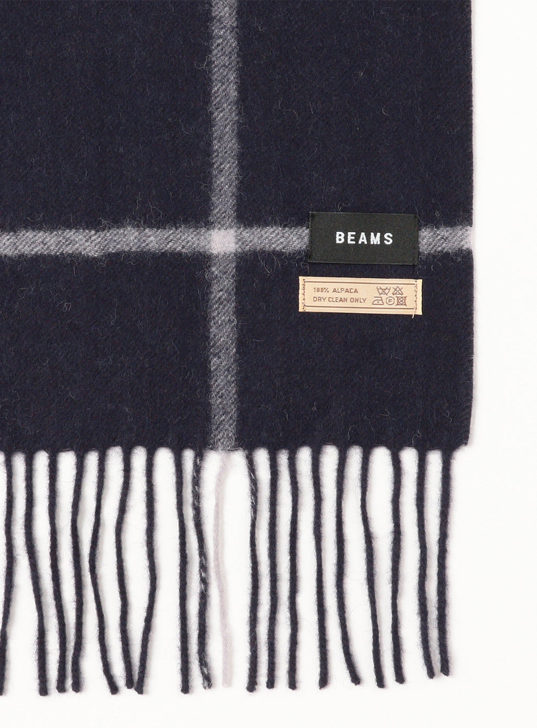 Windowpane Check Alpaca Scarf