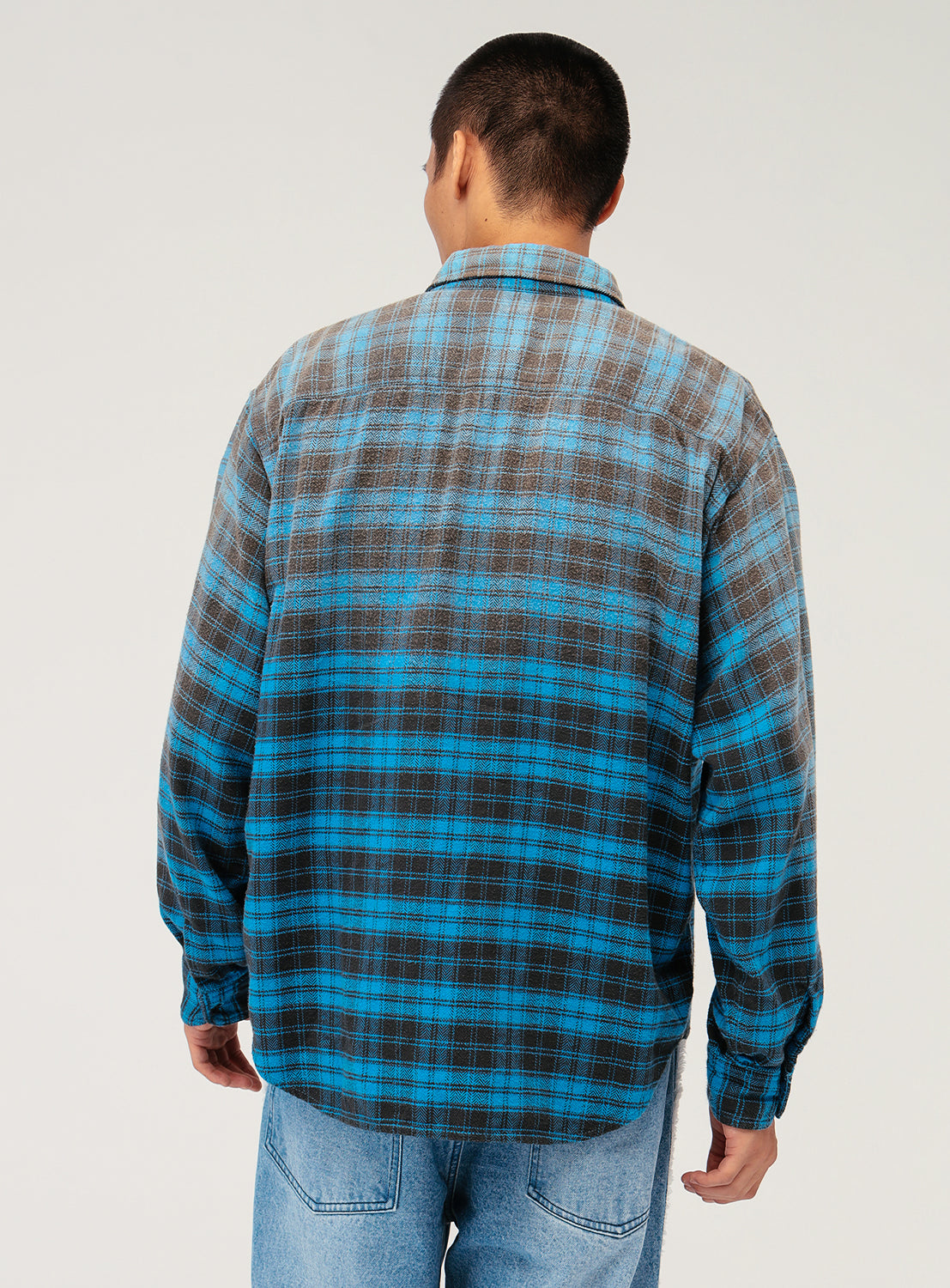 Wide-Fit Faded Check Shirt