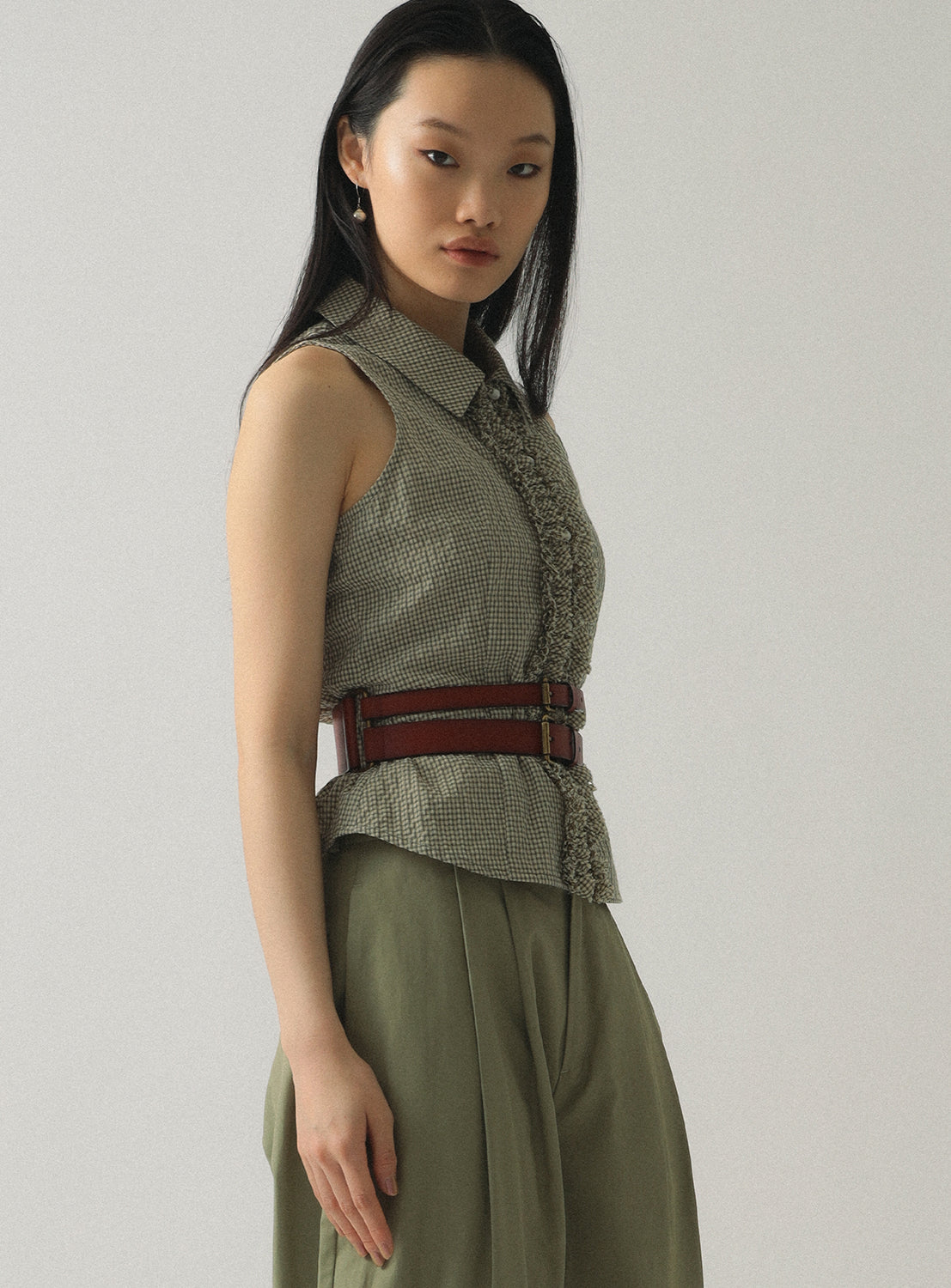 Wide Double Buckle Belt