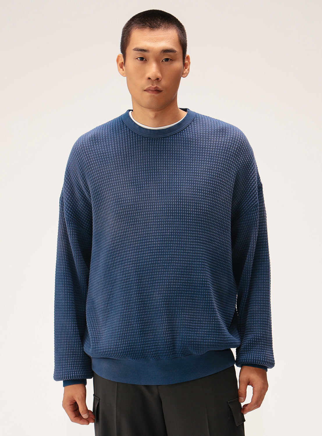 Wide Fit Faded Waffle T-Shirt