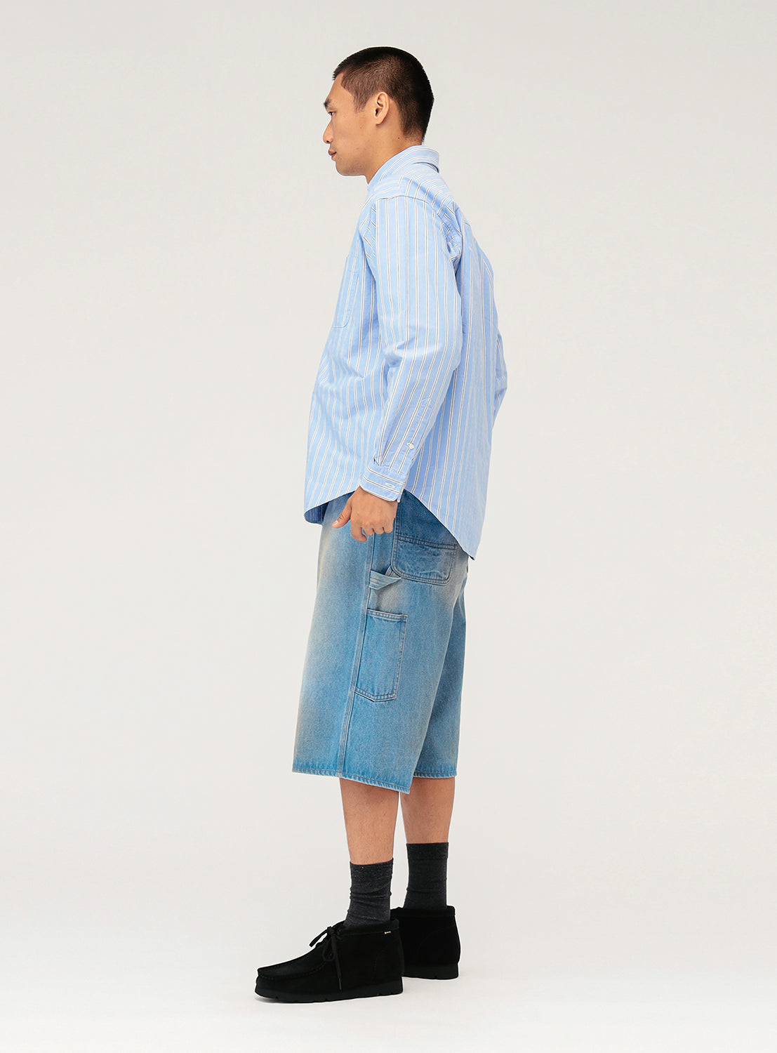 Wide Straight 3/4 Painter Denim